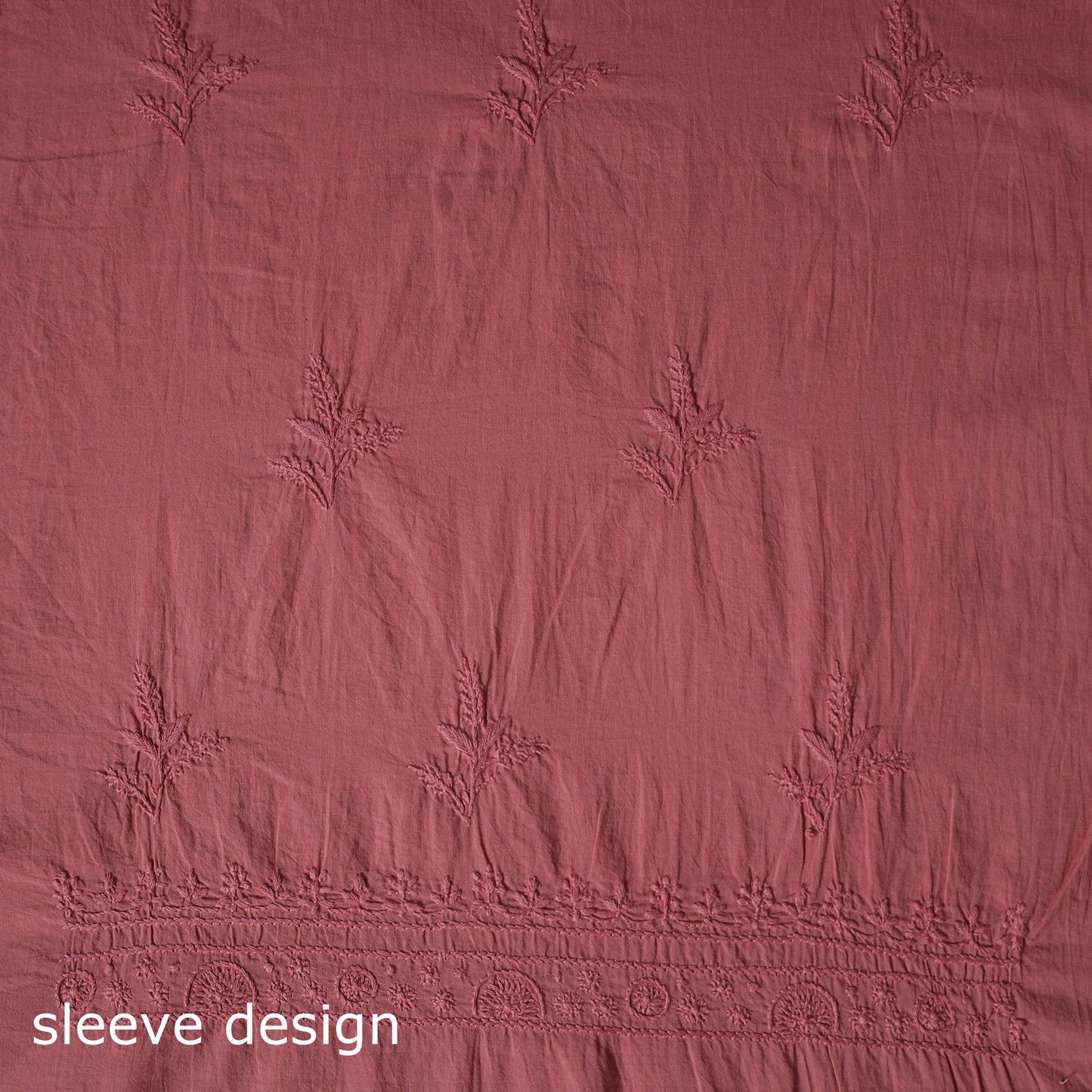 Hand Embroidered Mul Cotton Chikankari Unstitched Kurta Material (2.7M) 15