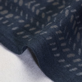 Blue - Pure Wool Handloom Special Akola Hand Block Printed Fabric