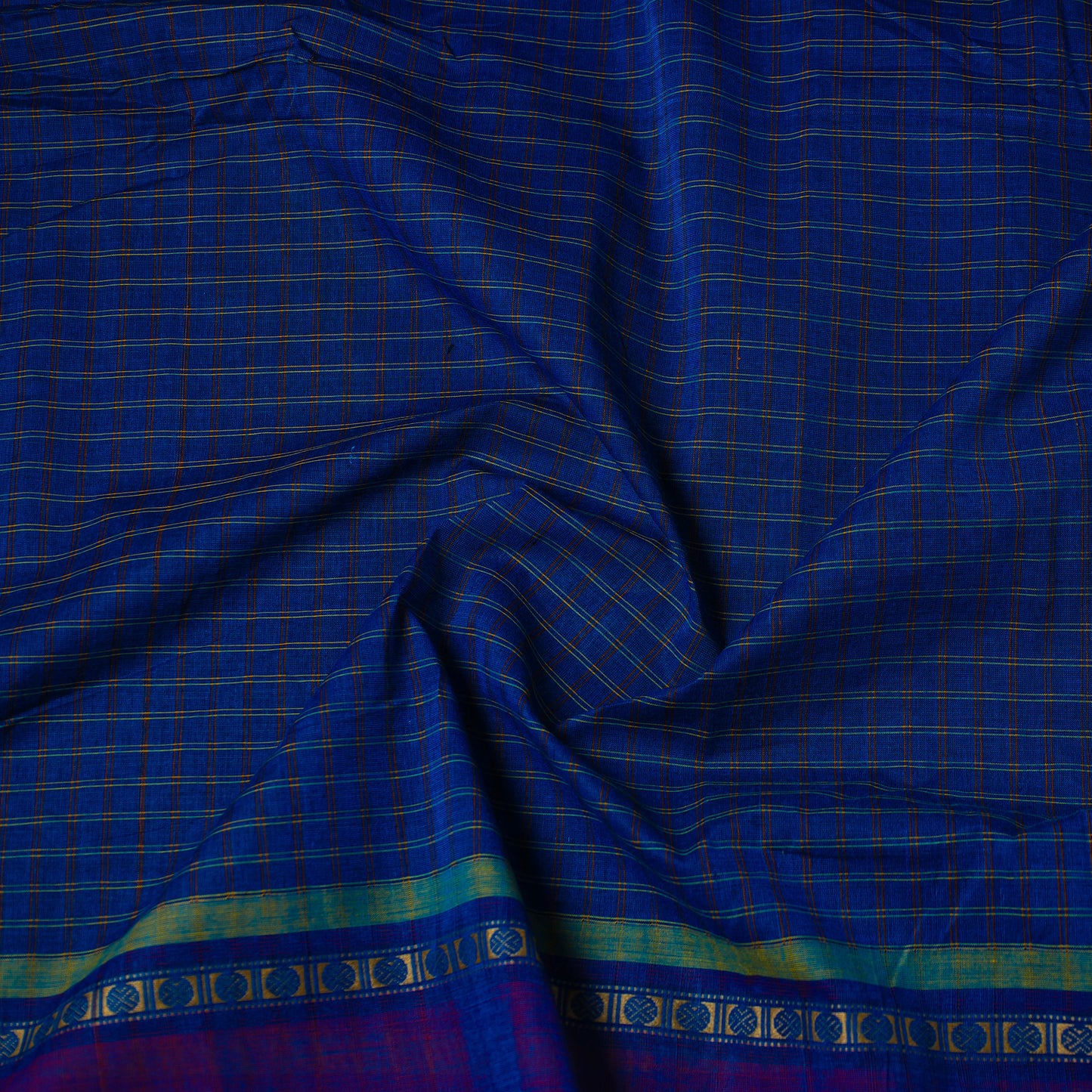 Cotton Kanchipuram Fabric with Thread Border 46