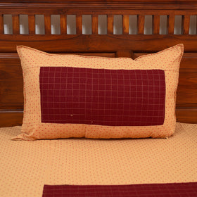 Beige - jacquard patchwork cotton double bed cover