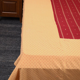 Beige - jacquard patchwork cotton double bed cover