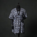 Blue - Hand Block Batik Print Cotton Kaftan (Medium) 63