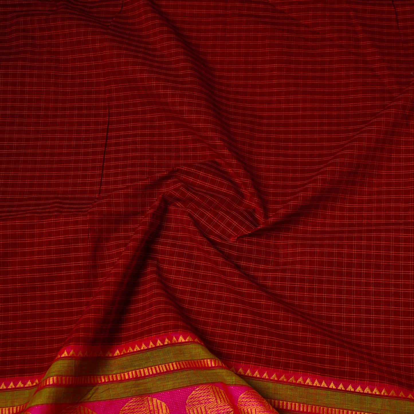 Cotton Kanchipuram Fabric with Thread Border 45