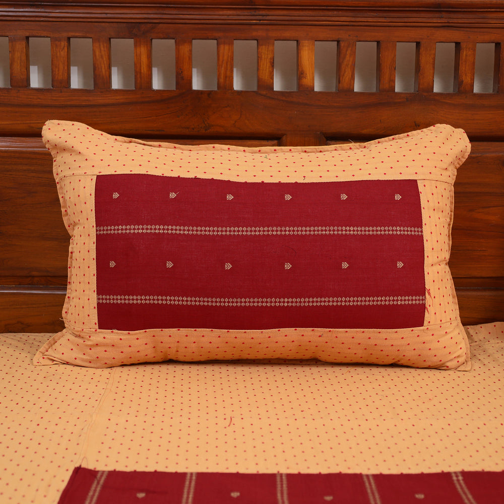 Brown - Jacquard Patchwork Cotton Double Bed Cover with Pillow Covers (108 x 83 in) 35