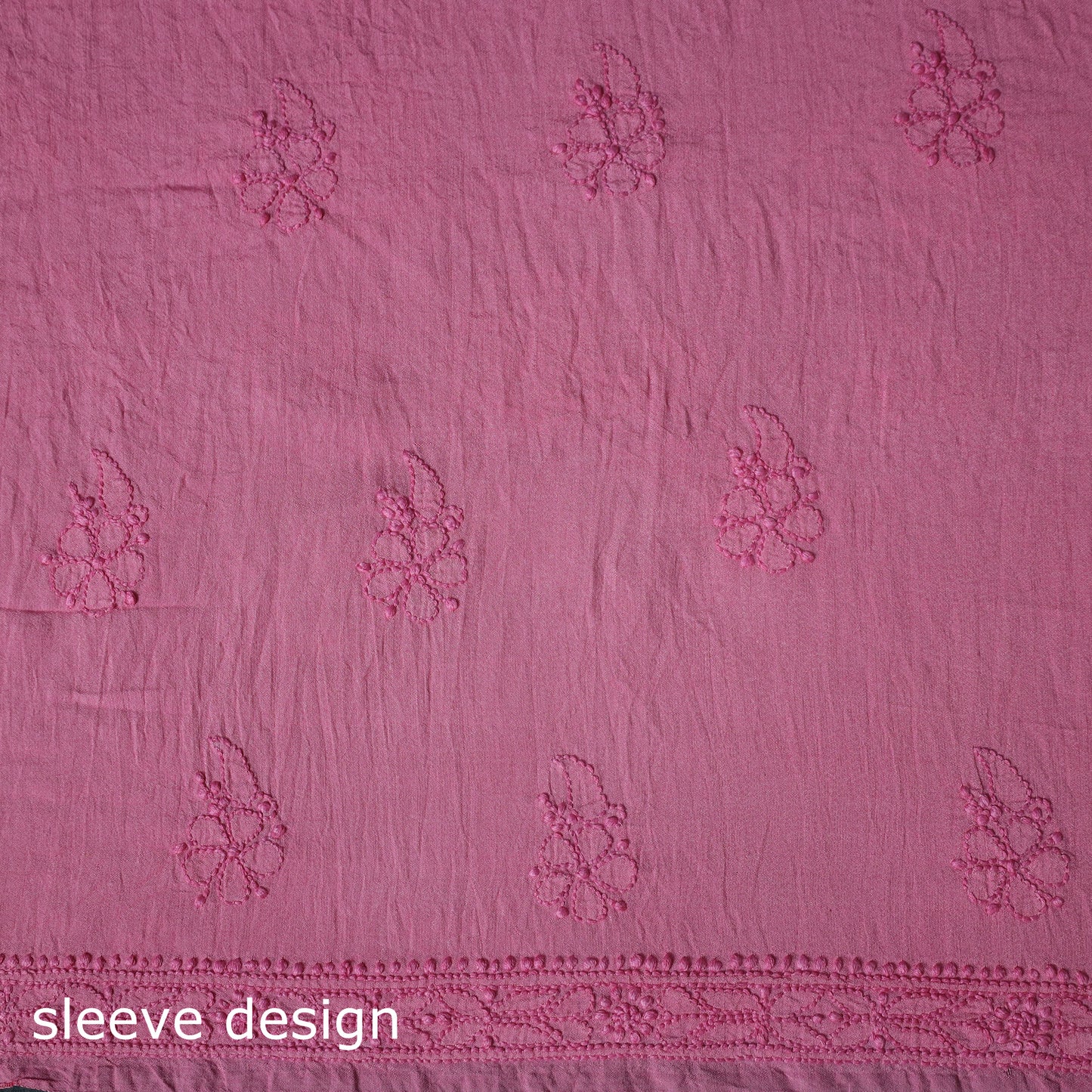 Hand Embroidered Mul Cotton Chikankari Unstitched Kurta Material (2.95M) 16