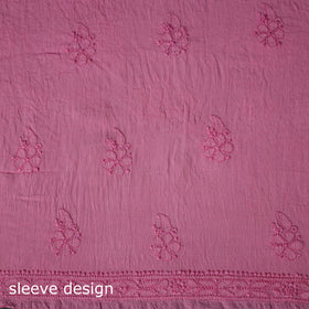 Hand Embroidered Mul Cotton Chikankari Unstitched Kurta Material (2.95M) 16