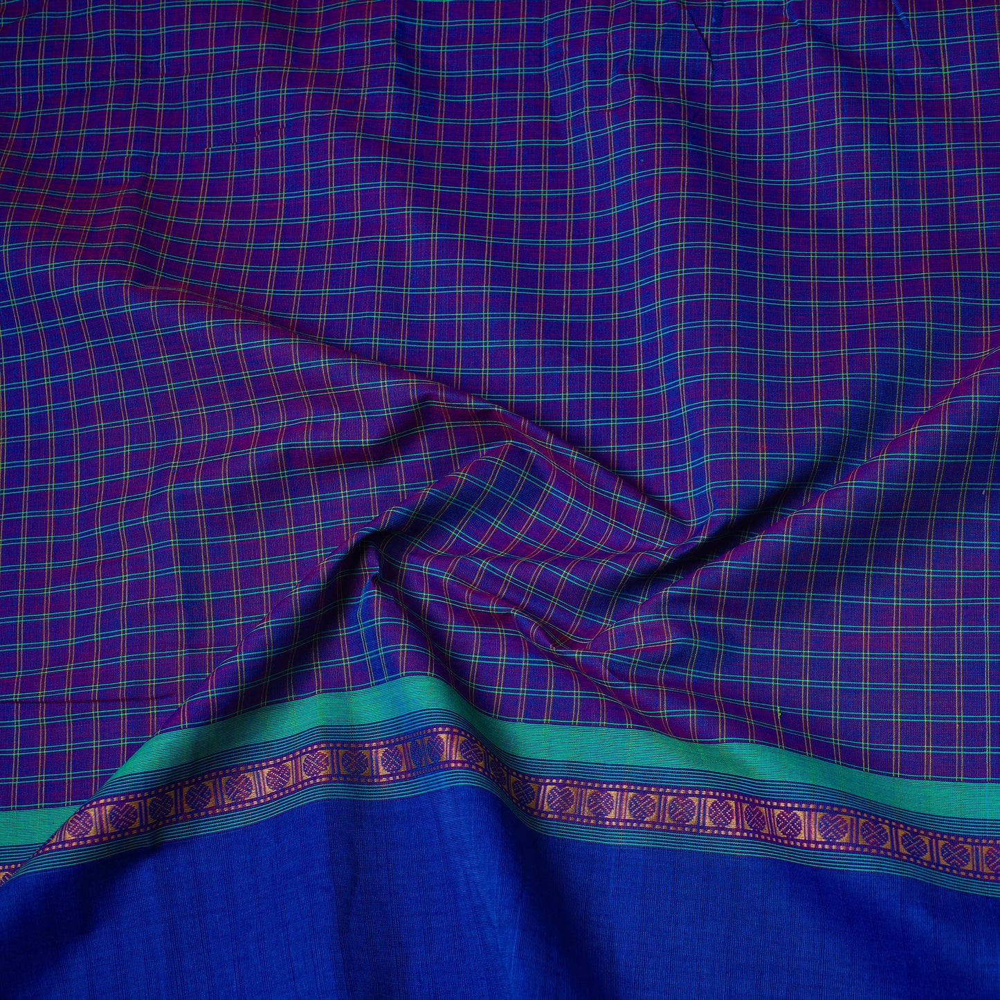 Cotton Kanchipuram Fabric with Thread Border 44