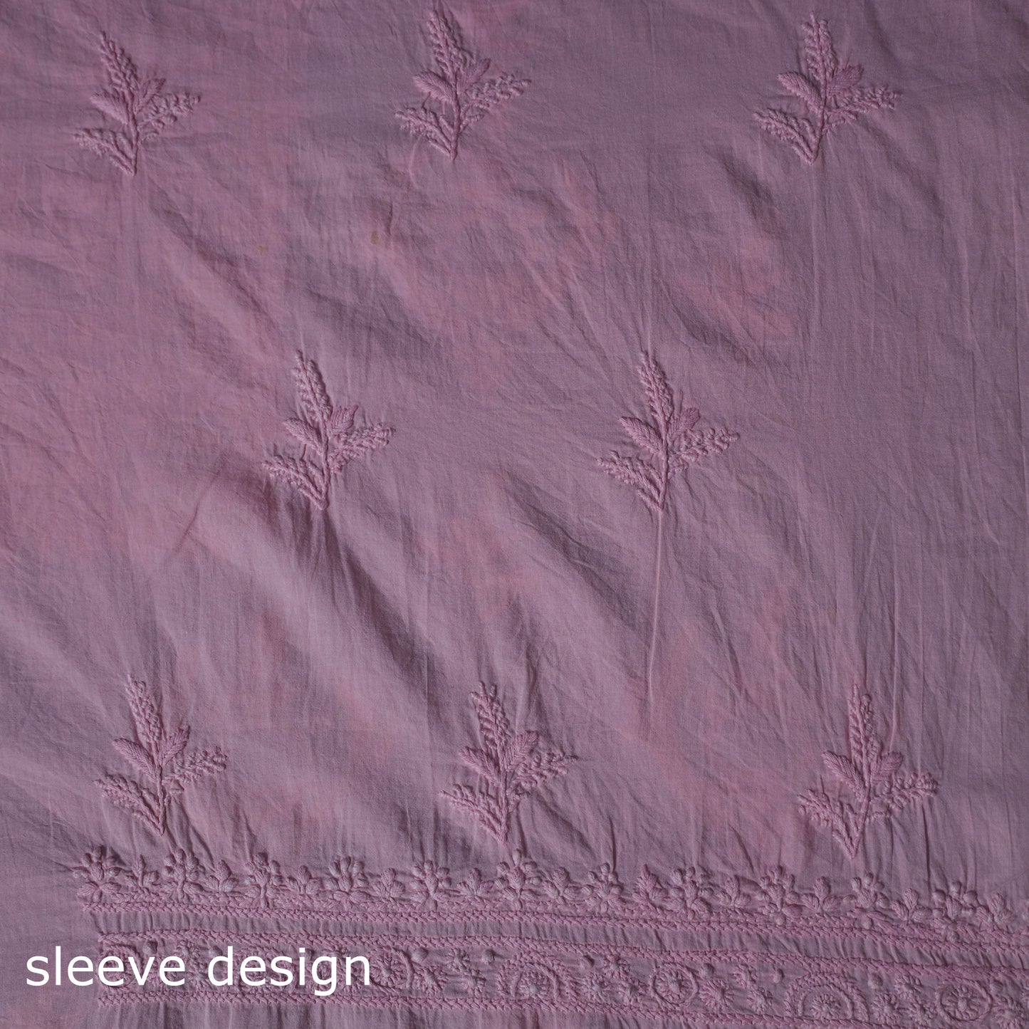 Hand Embroidered Mul Cotton Chikankari Unstitched Kurta Material (2.7M) 17