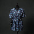 Blue - Hand Block Batik Print Cotton Kaftan (Medium) 65