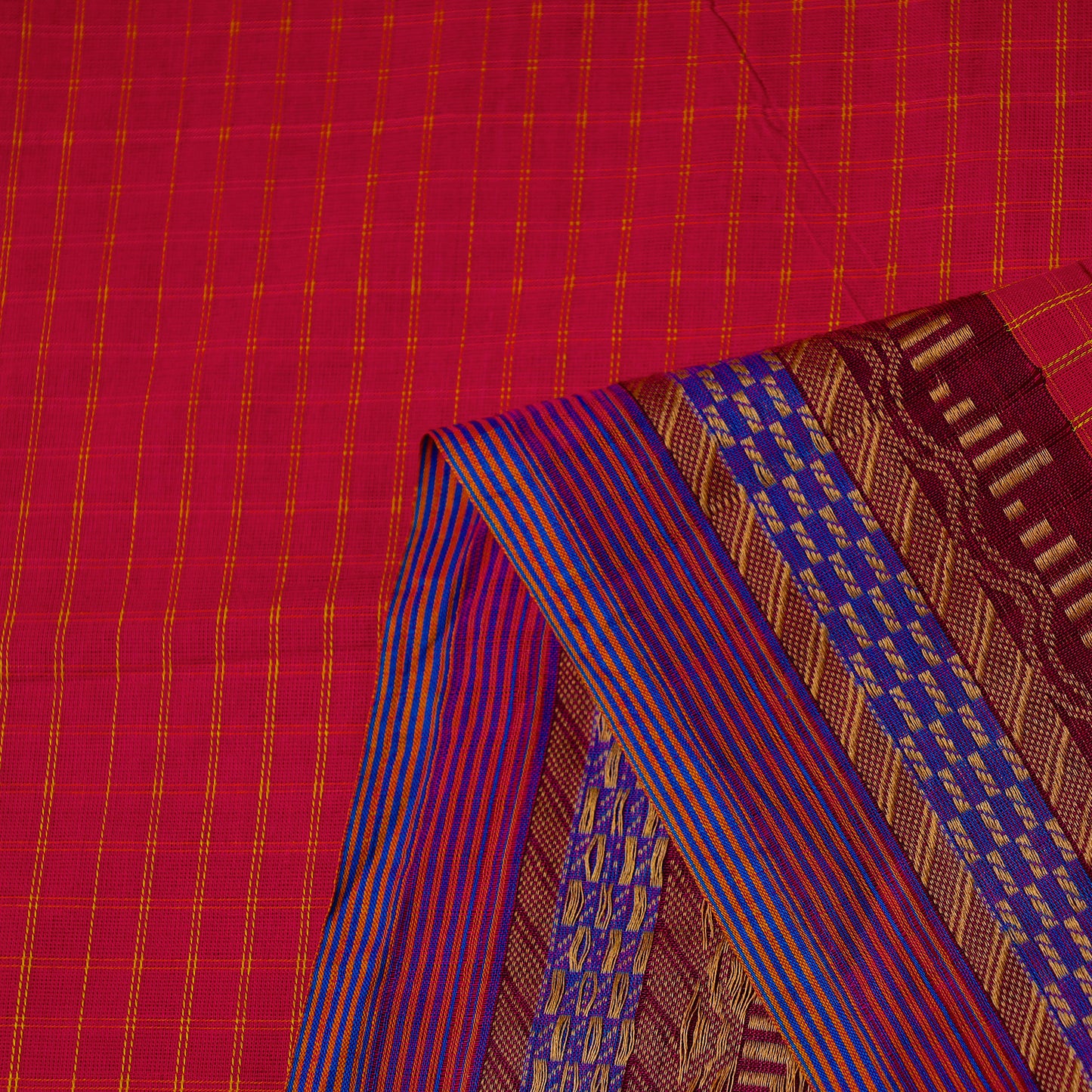 Cotton Kanchipuram Fabric with Thread Border 40