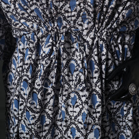 Blue - Hand Block Batik Print Cotton Kaftan (Medium) 66