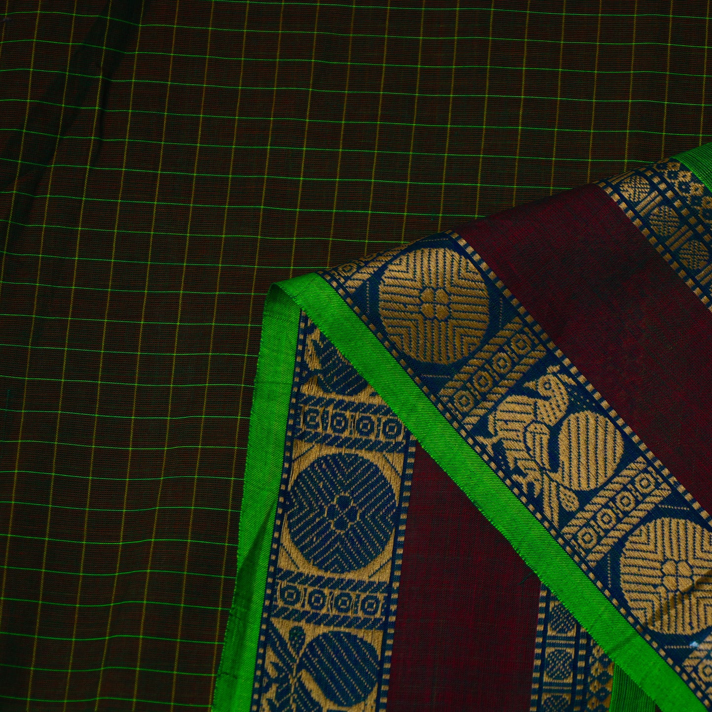 Cotton Kanchipuram Fabric with Thread Border 38