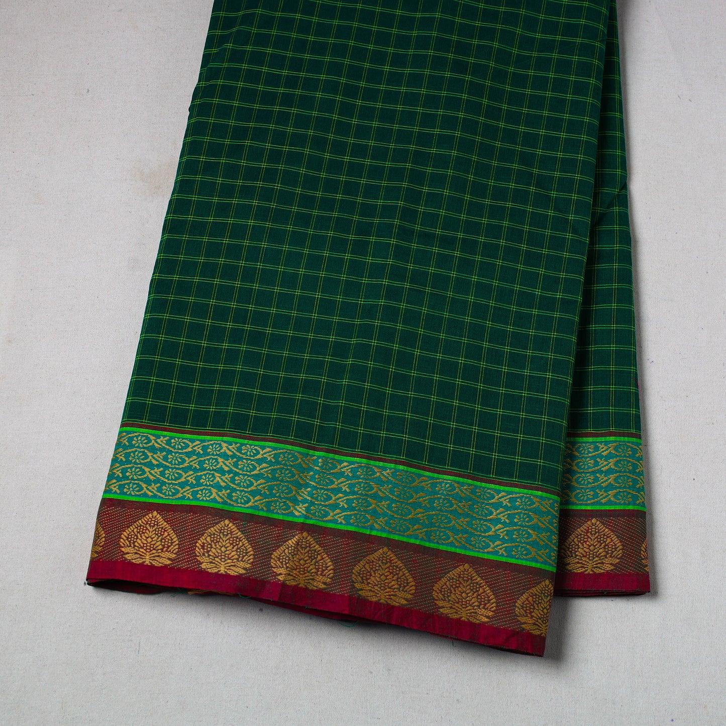 Cotton Kanchipuram Fabric with Thread Border 37