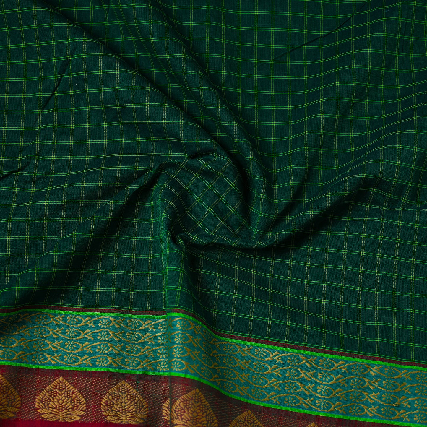 Cotton Kanchipuram Fabric with Thread Border 37