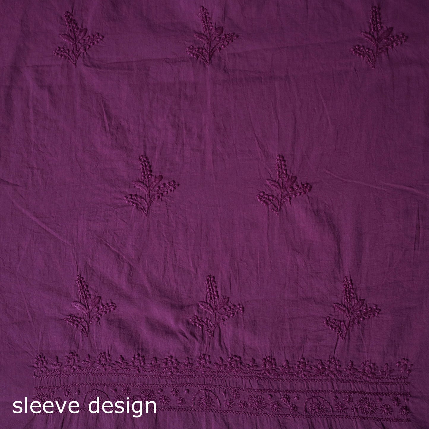 Hand Embroidered Mul Cotton Chikankari Unstitched Kurta Material (2.3M) 19