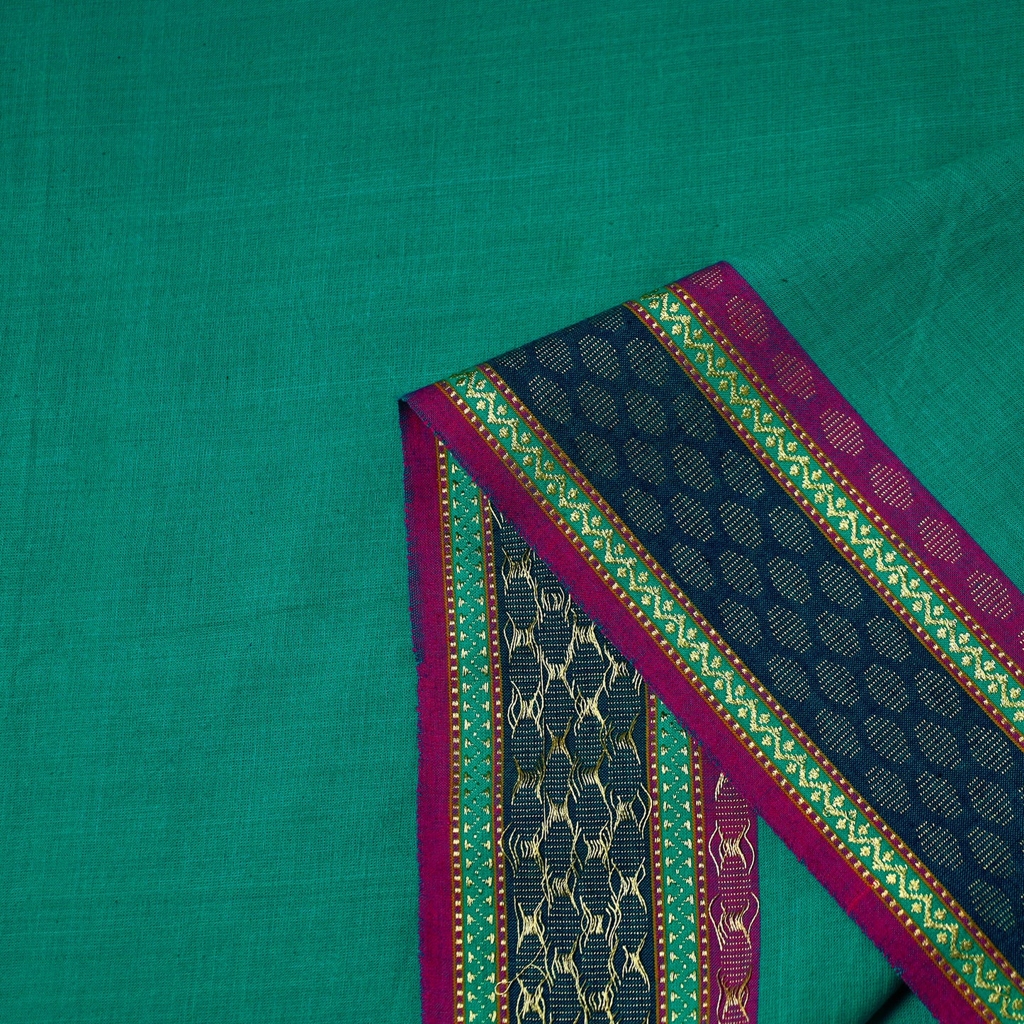 Cotton Kanchipuram Fabric with Thread Border 36