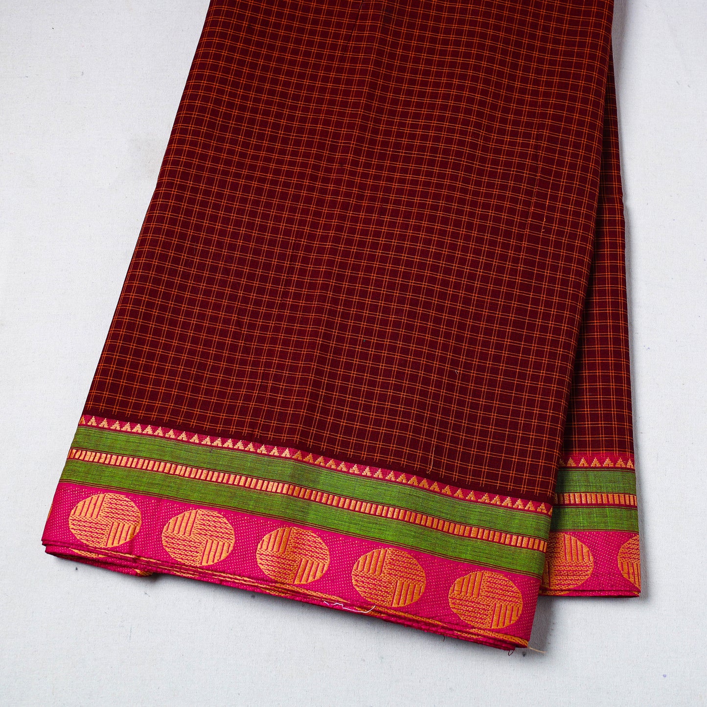 Cotton Kanchipuram Fabric with Thread Border 35