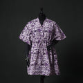 Purple - Hand Block Batik Print Cotton Kaftan (Medium) 68
