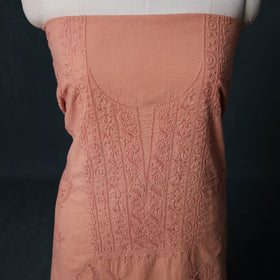 Hand Embroidered Mul Cotton Chikankari Unstitched Kurta Material (2.7M) 20