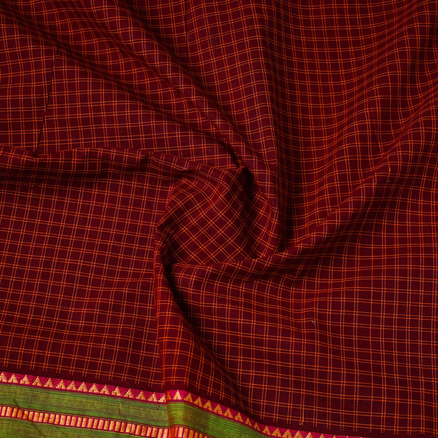 Cotton Kanchipuram Fabric with Thread Border 35