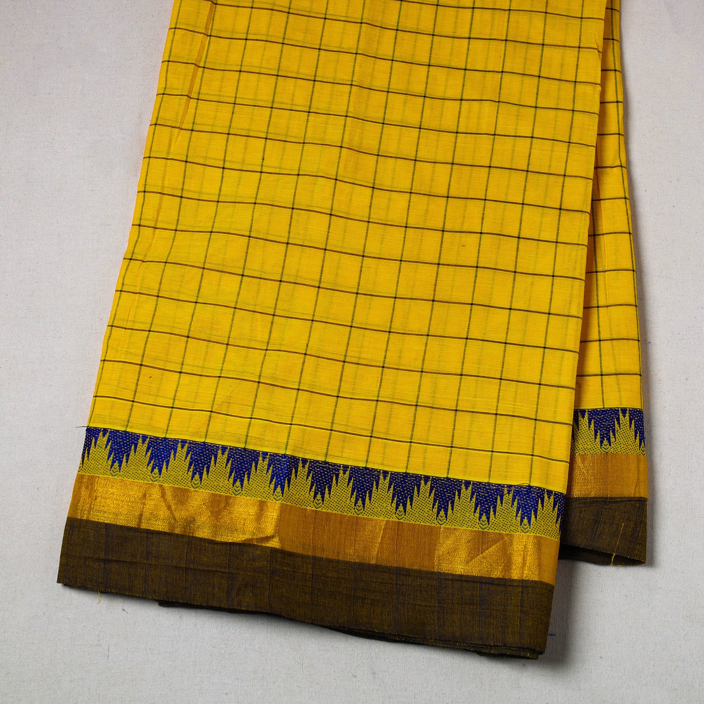 Cotton Kanchipuram Fabric with Thread Border 34