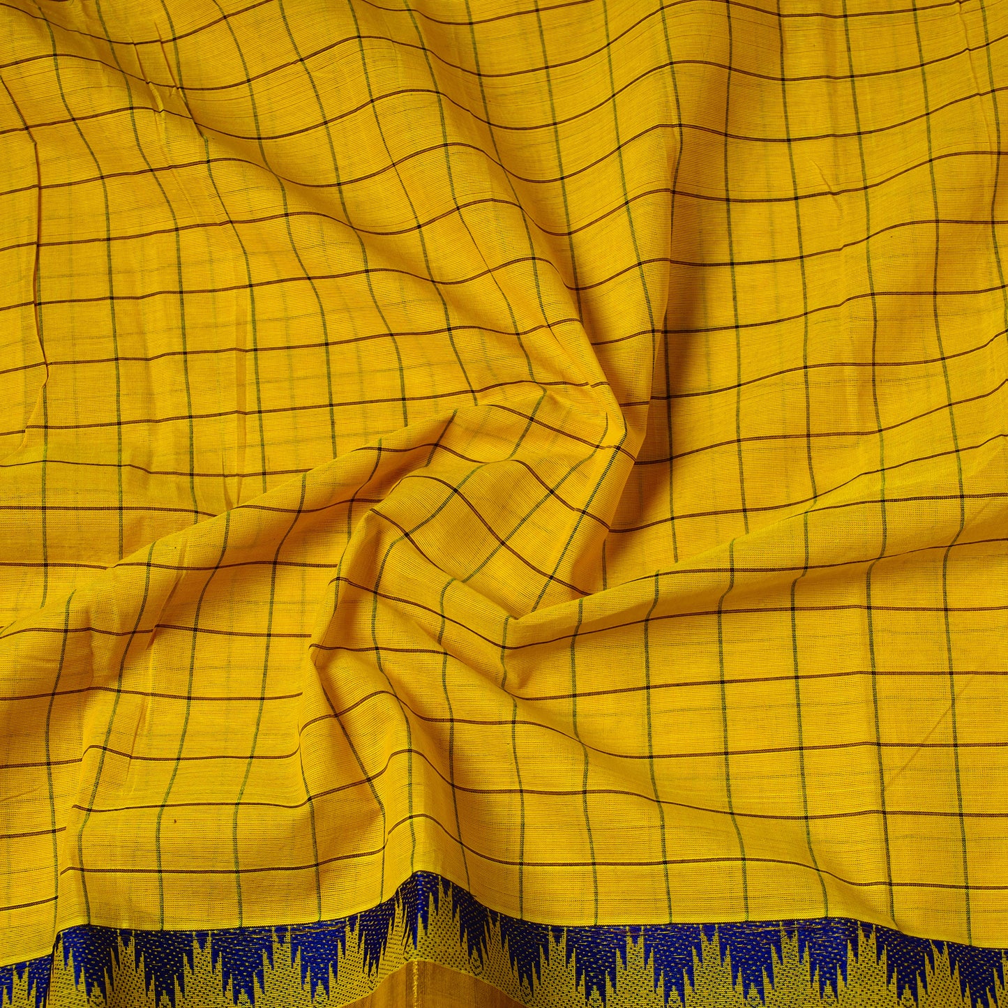 Cotton Kanchipuram Fabric with Thread Border 34