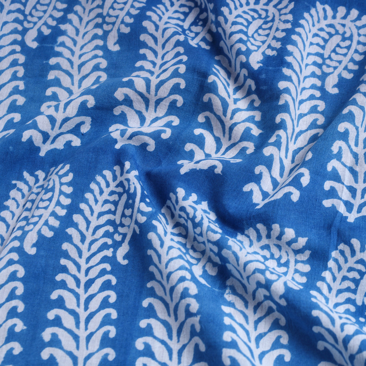 Blue - Indigo Bagh Block Printed Cotton Fabric 02