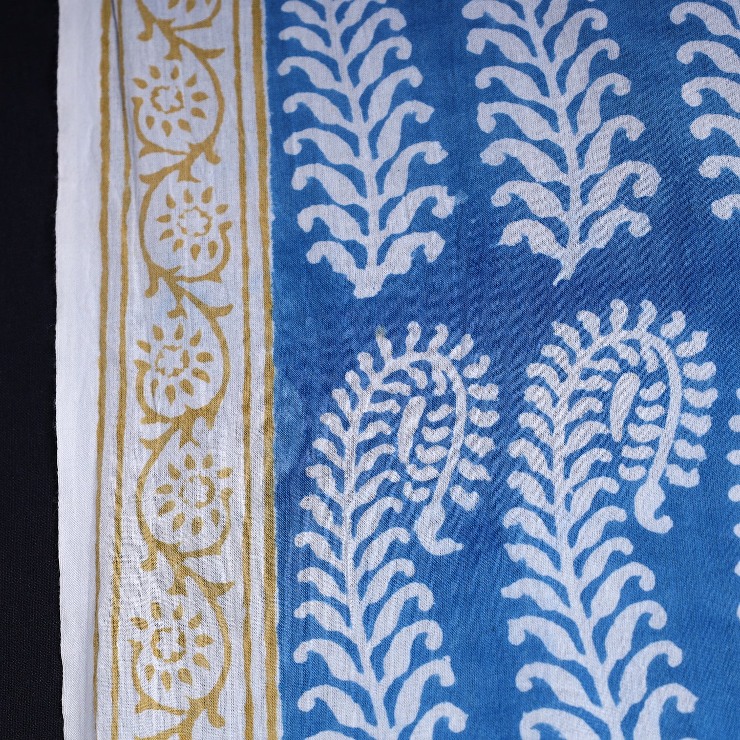 Blue - Indigo Bagh Block Printed Cotton Fabric 02