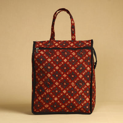 Red - Handcrafted Cotton Shopping Bag 13