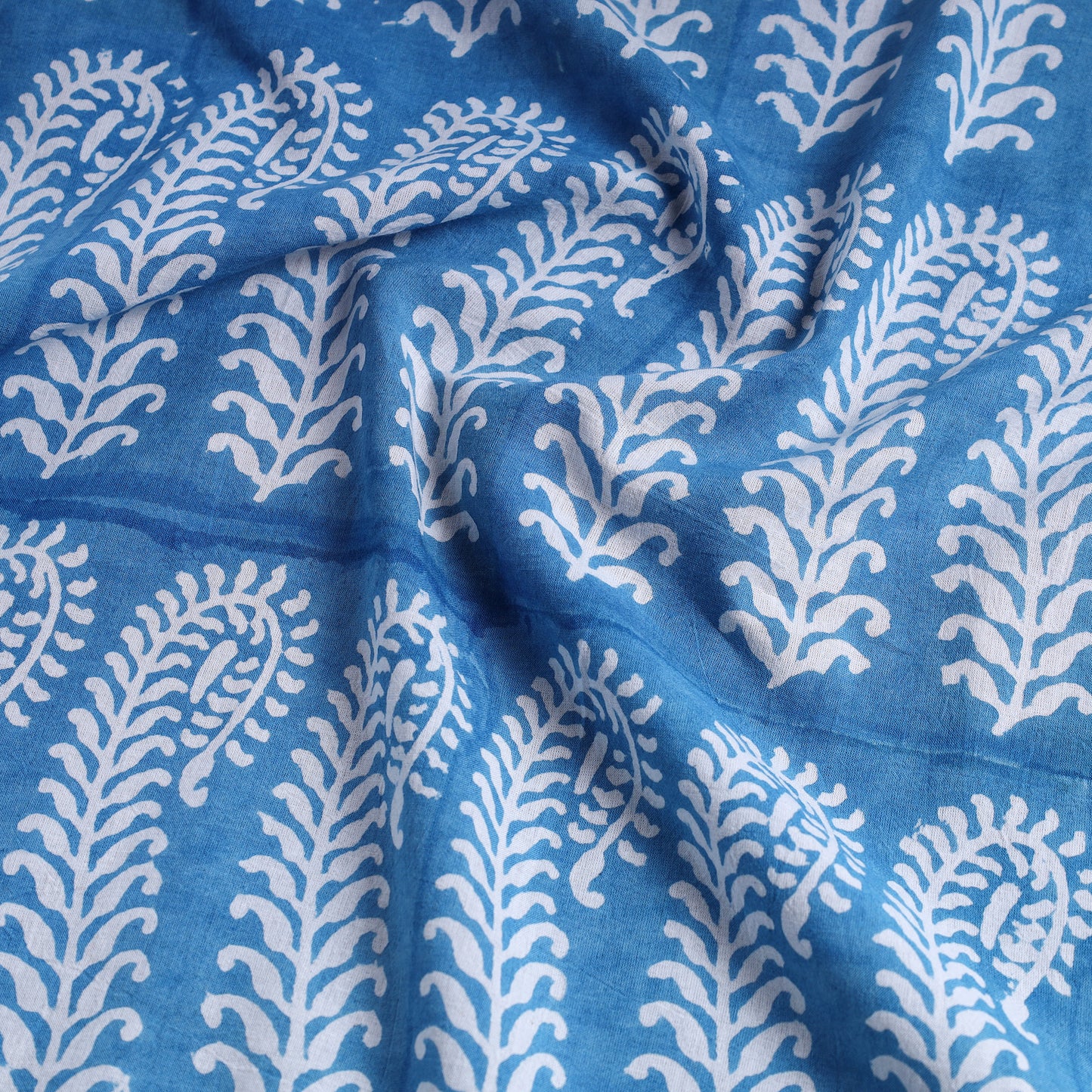 Blue - Indigo Bagh Block Printed Cotton Fabric 03