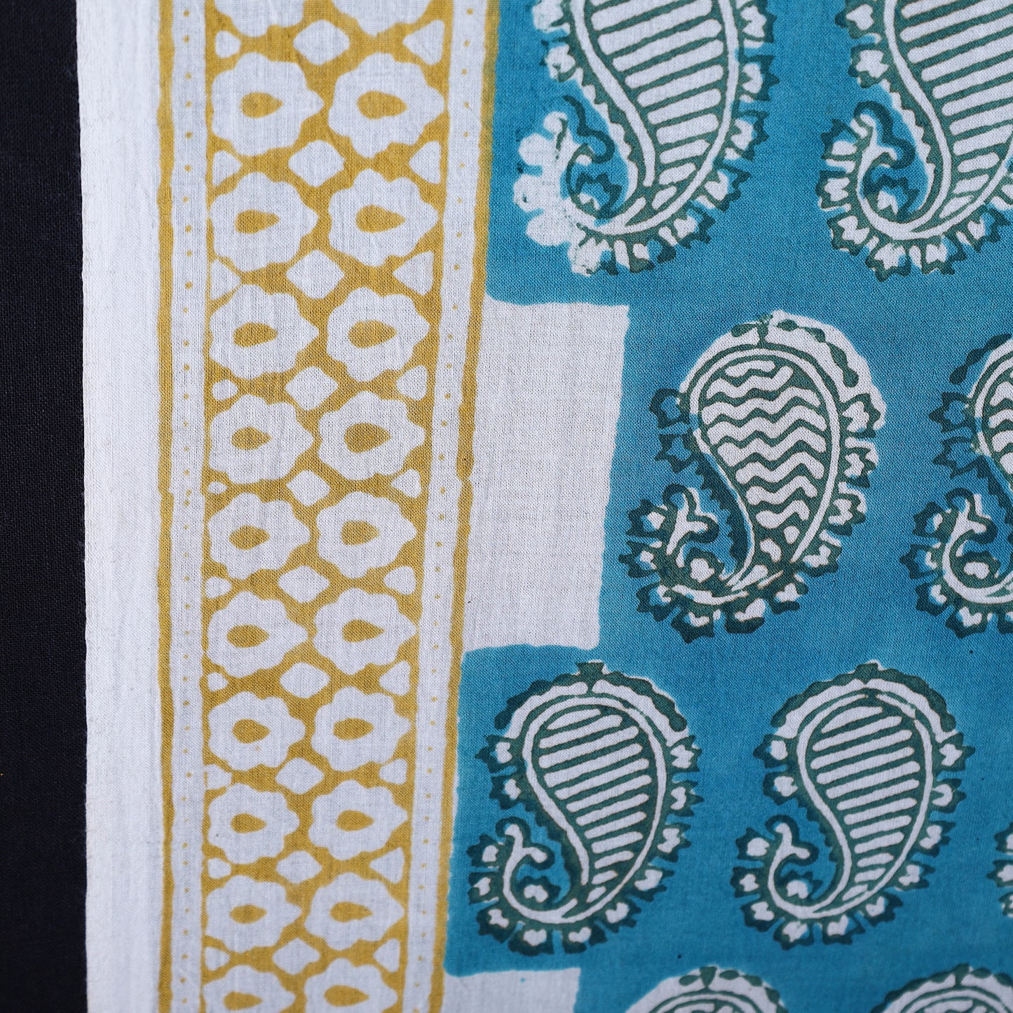 Green - Indigo Bagh Block Printed Cotton Fabric 04