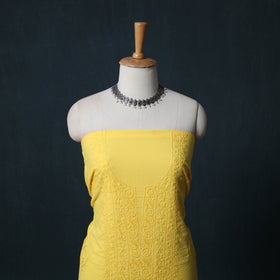 Hand Embroidered Mul Cotton Chikankari Unstitched Kurta Material (2.8M) 21