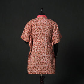 Peach - Hand Block Batik Print Cotton Kaftan (Medium) 70