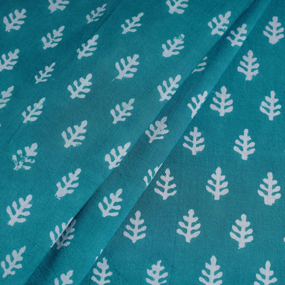 Green - Indigo Bagh Block Printed Cotton Fabric 06