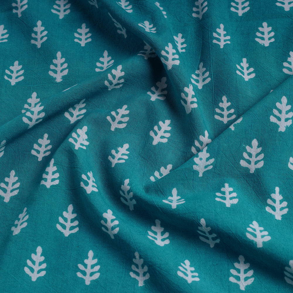 Green - Indigo Bagh Block Printed Cotton Fabric 06