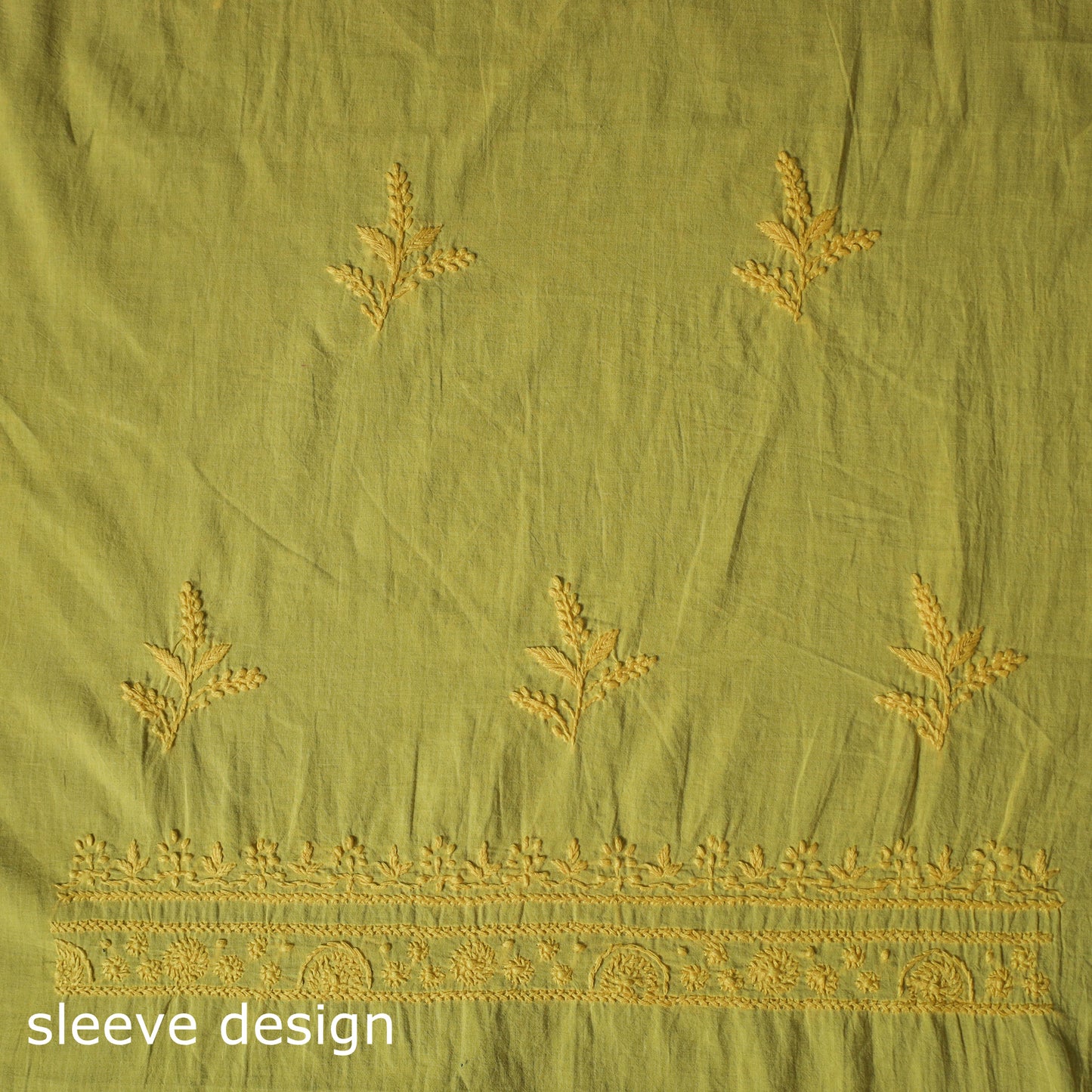 Hand Embroidered Mul Cotton Chikankari Unstitched Kurta Material (2.8M) 21