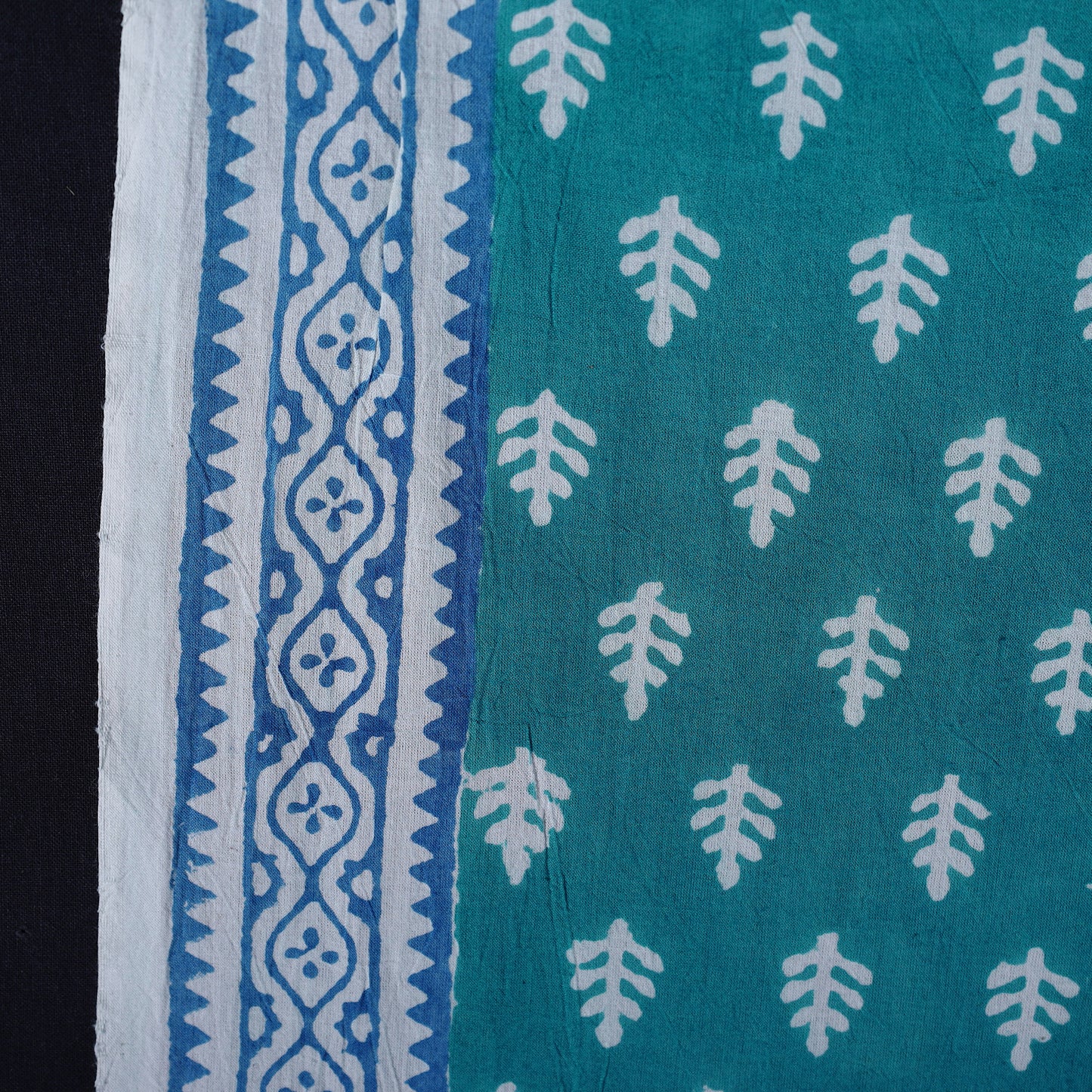 Green - Indigo Bagh Block Printed Cotton Fabric 06