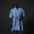 Blue - Hand Block Batik Print Cotton Kaftan (Medium) 73