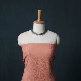 Hand Embroidered Mul Cotton Chikankari Unstitched Kurta Material (2.7M) 23