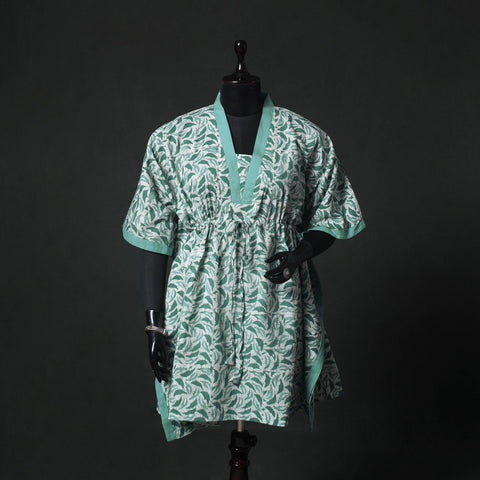 Hand Block Batik Print Cotton Kaftan (Medium) 74