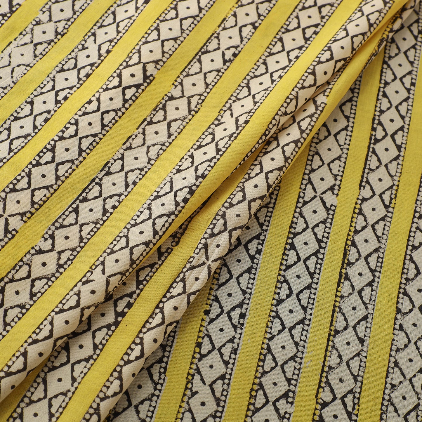 Natural Dyed Dabu Bagru Print Cotton Fabric 03