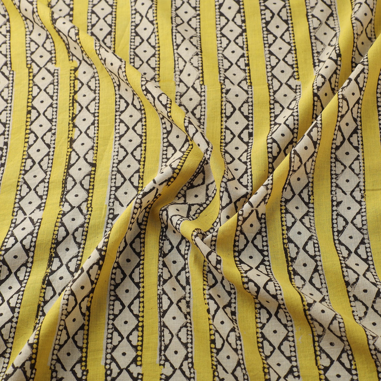 Natural Dyed Dabu Bagru Print Cotton Fabric 03