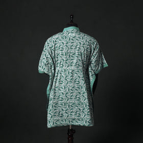 Green - Hand Block Batik Print Cotton Kaftan (Medium) 74