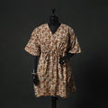 Brown - Hand Block Batik Print Cotton Kaftan (Medium) 76