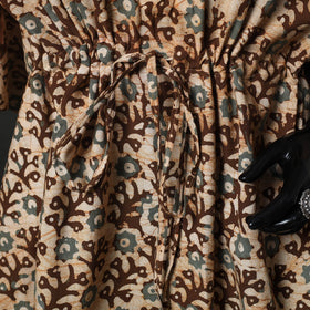 Brown - Hand Block Batik Print Cotton Kaftan (Medium) 76
