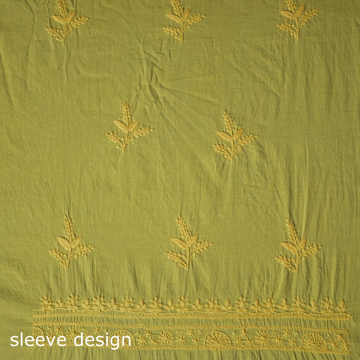 Hand Embroidered Mul Cotton Chikankari Unstitched Kurta Material (2.7M) 25