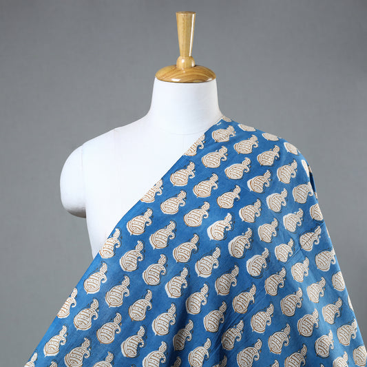 Blue - Indigo Bagh Block Printed Cotton Fabric 07