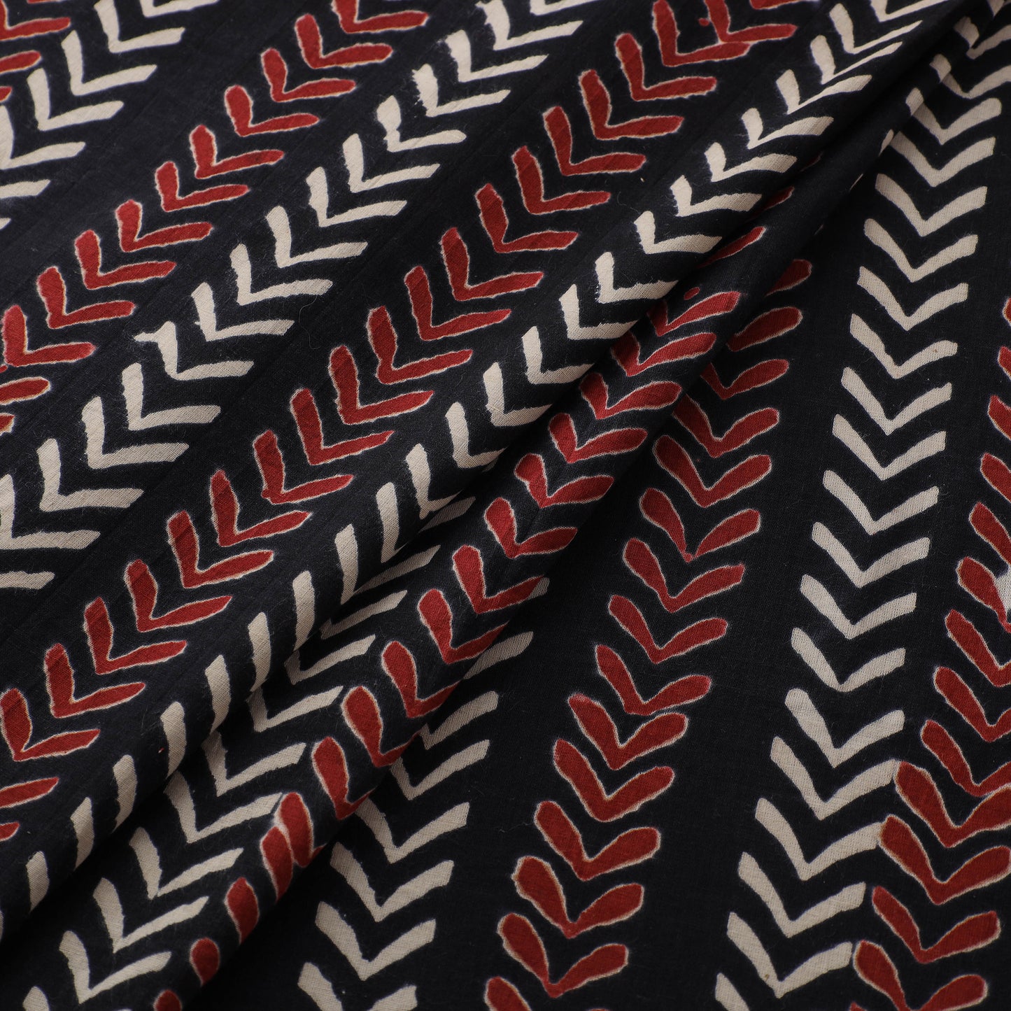 Natural Dyed Dabu Bagru Print Cotton Fabric 09