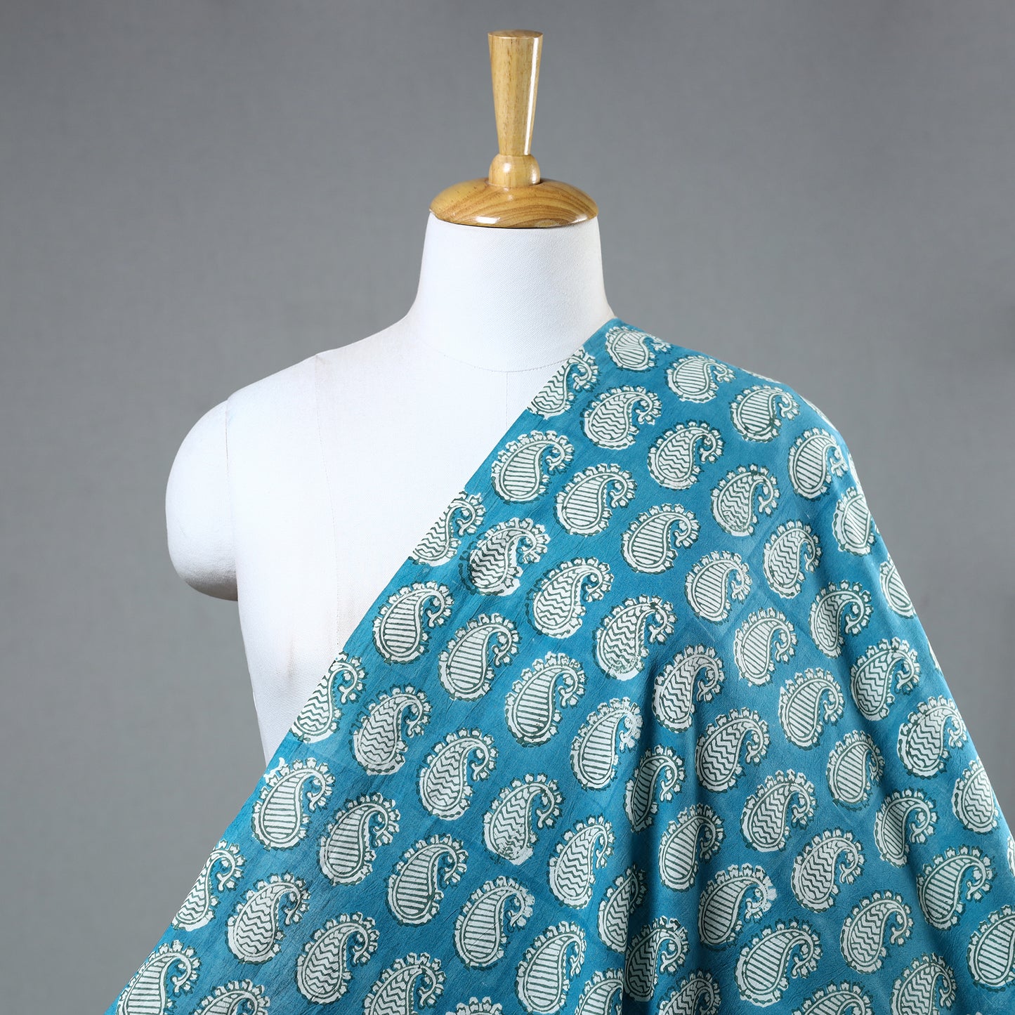 Green - Indigo Bagh Block Printed Cotton Fabric 04