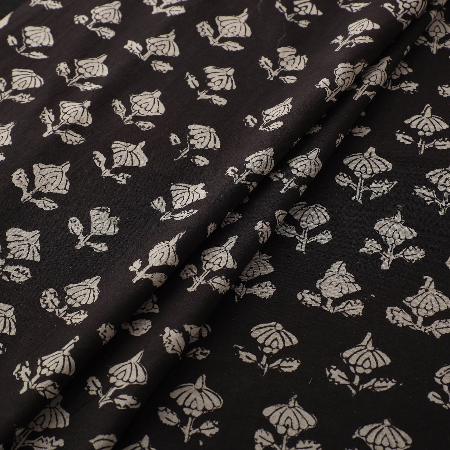 Natural Dyed Dabu Bagru Print Cotton Fabric 10